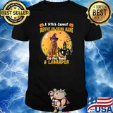 A Witch Survive On Hiking Alone She Needs A Labrador Blood Moon Halloween T-Shirt