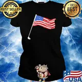 American Flag Golf Shirt Ladies tee