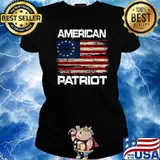 Betsy Ross American Flag 13 Patriot T-Shirt Ladies tee
