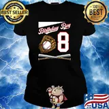 Birthday Boy 8 Party Cake Baseball Field Bat Catcher Homerun T-Shirt Ladies tee