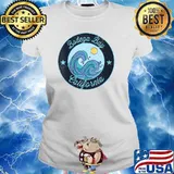 Bodega Bay CA California Souvenir Nautical Surfer T-Shirt Ladies tee