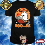 Boo books blood moon halloween shirt