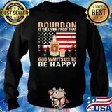 Bourbon is the living proof that god wants us to be happy flag s Sweater
