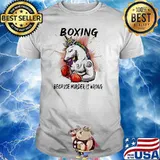 Boxing because murder is wrong unicorn shirt