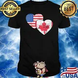 Canada USA Patriotic Flag Both Love T-Shirt