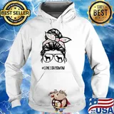 Cane Corso Mom messy bun hair glasses T-Shirt Hoodie