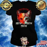 Ch Ch Ch Meow Meow Scary Outfit T-Shirt Ladies tee
