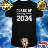 Class Of 2034 Grow With Me Graduation First Day Of School T-Shirt