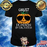 Coolest Pumpkin In The Patch Sunglasses Halloween T-Shirt