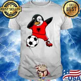 Dabbing Penguin Albania Soccer Fans Jersey Football Lovers T-Shirt