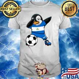 Dabbing Penguin Nicaragua Soccer Fans Jersey Football Lovers T-Shirt