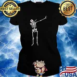 Dabbing Skeleton Nurse Dab Pose Halloween Costume T-Shirt Ladies tee