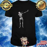 Dabbing Skeleton Nurse Dab Pose Halloween Costume T-Shirt