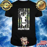 Dad hunter american flag hunting shirt