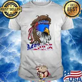 Eagle Mullet Sunglasses Merica 4th Of July USA American Flag T-Shirt