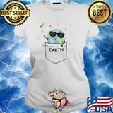 Earth In Pocket, Funny Space Solar System Planet Astronomy T-Shirt Ladies tee