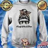 English Mastiff Mom Life Messy Bun Hair Leopard Bandana T-Shirt Sweater