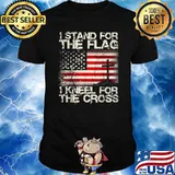 Epic I Stand for The Flag I Kneel for The Cross Military Flag T-Shirt