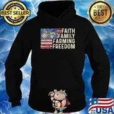 Faith family farming freedom tractor american flag s Hoodie