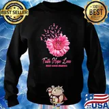 Faith Hope Love Breast Cancer Awareness Flower T-Shirt Sweater