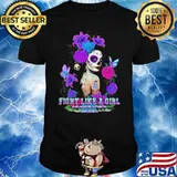 Fight Like A Girl Rheumatoid Arthritis Awareness Skull Flower Shirt