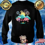 Flamingo camping camp flag fireword s Sweater