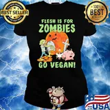 Flesh is for zombies Go vegan Blood Moon halloween Ladies tee