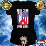 Free Cuba Cuba Lirbe Flag Shirt Ladies tee