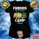 Friends dont let friends camp alone flamingo beer s Ladies tee