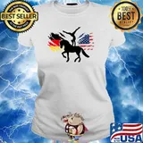 German American Flag Vaulters Vaulting T-Shirt Ladies tee