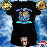 Great American Fishing Club Bass Fisherman Fish Lake T-Shirt Ladies tee