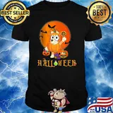 Halloween Anime Dog Cute Blood Moon T-Shirt