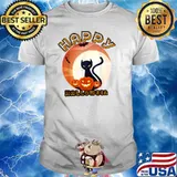 Happy halloween cat pumpkin moon t-Shirt