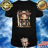 Hick life freedom skull american flag shirt