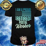 I am a proud Retired Postal Worker Mailman Retirement usa flag T-Shirt