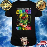 I am Ready to Crush Grade Dinosaur 4th Grade Gift Skateboard T-Shirt