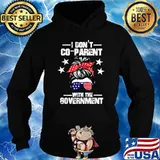 I Don’t Coparent With The Government Messy Bun Hair Sunglasses American flag T-Shirt Hoodie