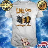 I like cats and bees and maybe 3 people watercolor shirt