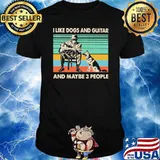 I Like Dogs And Guitar And Maybe 3 People Vintage Shirt
