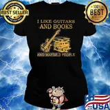 I like guitars and books and maybe 3 people s Ladies tee