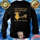 I like motorcyles and airplanes and maybe 3 people s Sweater