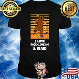 I Love Rock Climbing & Bears Funny Bear Animal Wall Climber T-Shirt