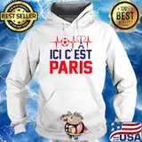 ICI C'EST Paris France Football Welcome To Paris Heartbeat T-Shirt Hoodie