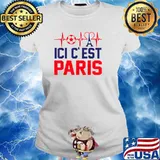 ICI C'EST Paris France Football Welcome To Paris Heartbeat T-Shirt Ladies tee