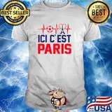 ICI C'EST Paris France Football Welcome To Paris Heartbeat T-Shirt