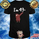 Im 49+ Birhtday 50 Years lazy cute Sloth Dabbing T-Shirt