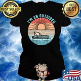 Im an outsider boating vintage sunset s Ladies tee