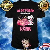 In October We Wear Pink Pumkin Snoopy Shirt