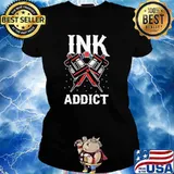 INK Addict Tattoos Flower Shirt Ladies tee