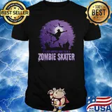 Its Just Another Night To Be A Zombie Skater Halloween T-Shirt